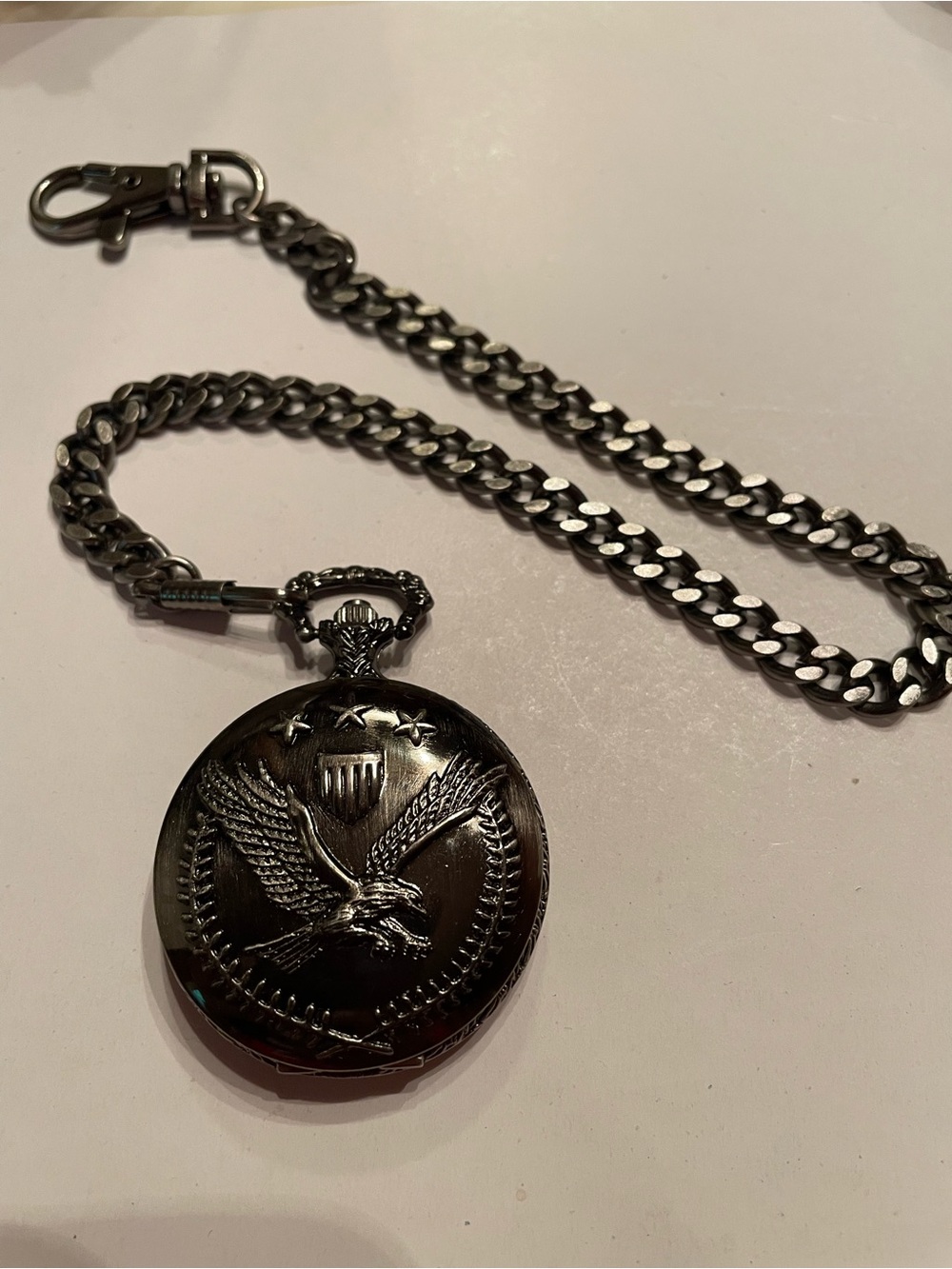 Pocket watch, proud American Eagle, New in gift box